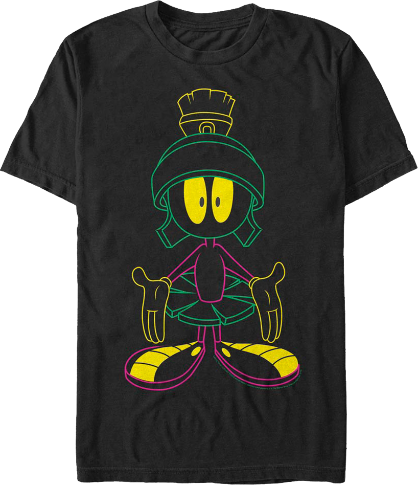 Neon Marvin The Martian Looney Tunes T-Shirt