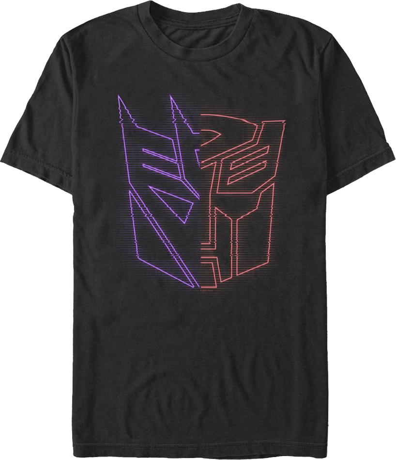 Neon Split Logos Transformers T-Shirt