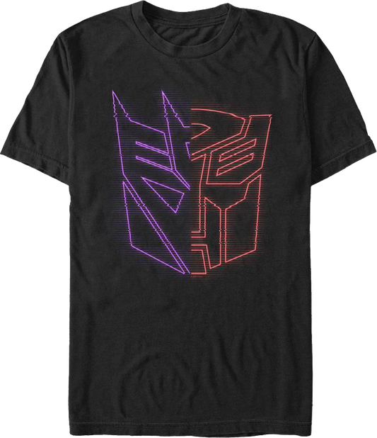 Neon Split Logos Transformers T-Shirt