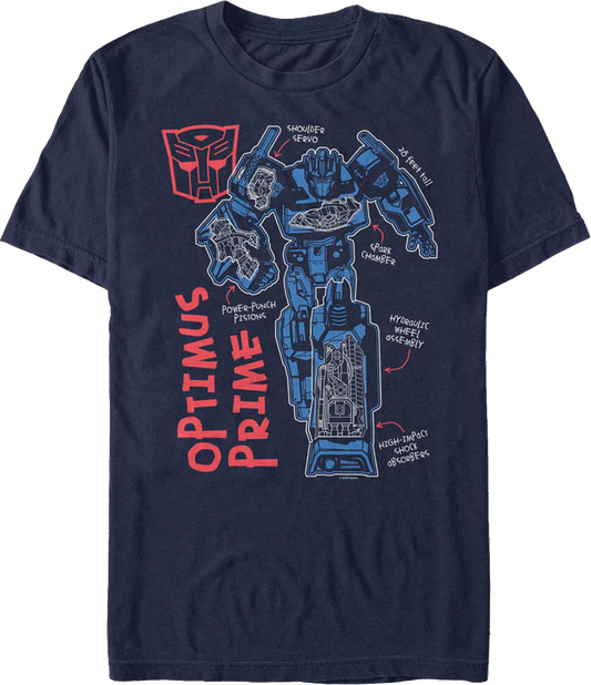 Optimus Prime Autobot Attributes Transformers T-Shirt