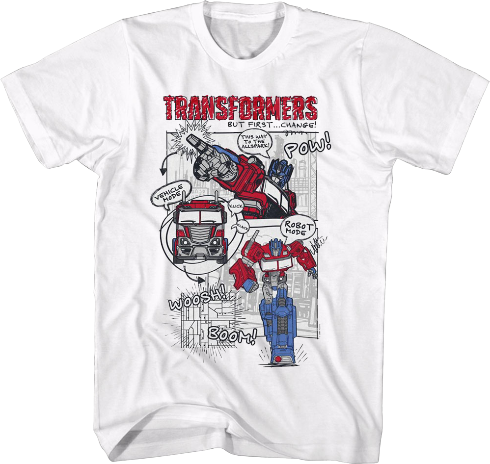 Optimus Prime Comic Book Artwork Transformers T-Shirt