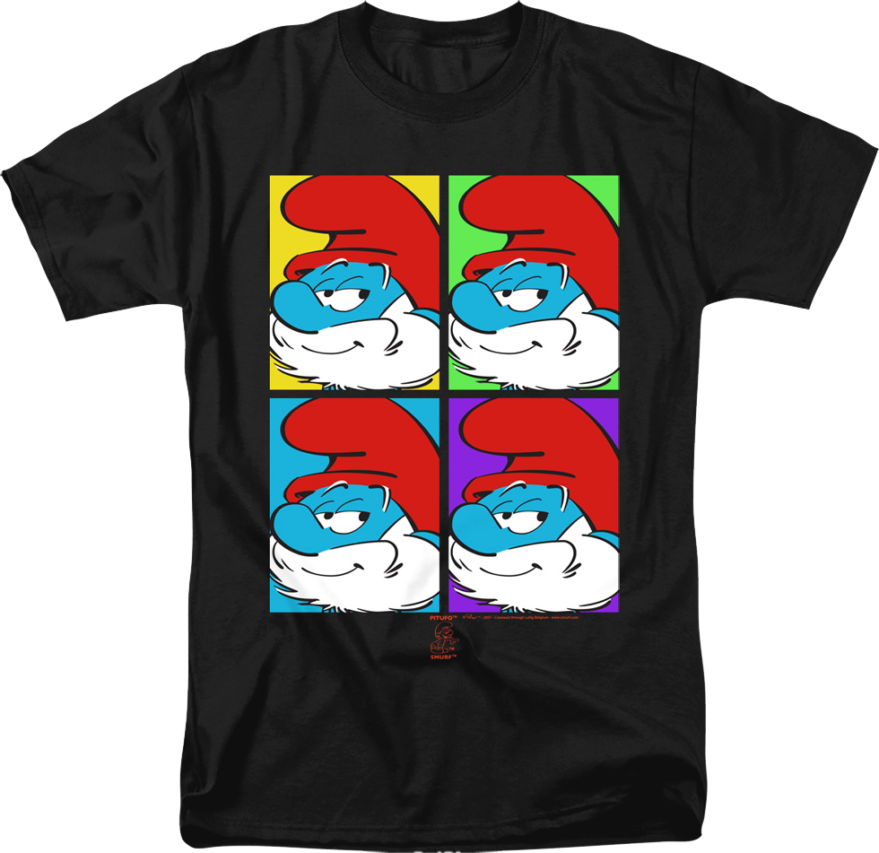 Papa Smurf Pop Art Smurfs T-Shirt