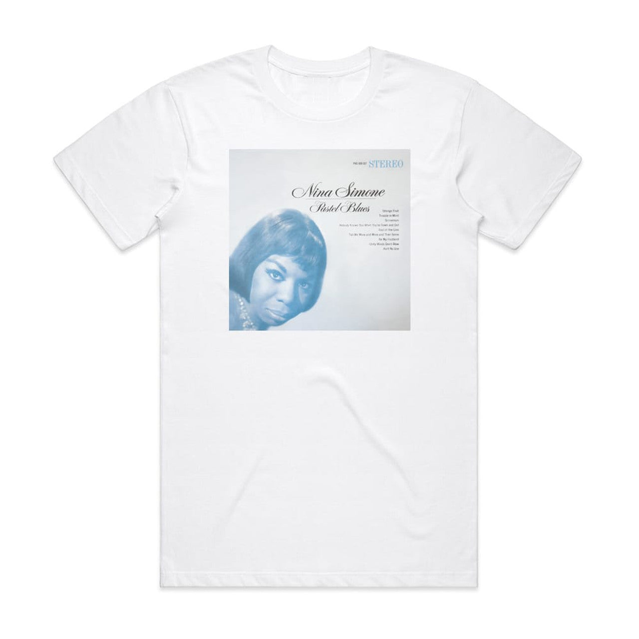 Nina Simone Pastel Blues T-Shirt White