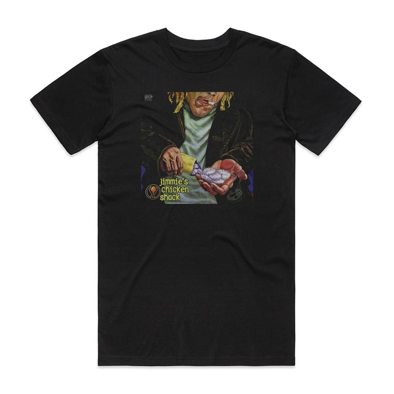 Jimmies Chicken Shack Pushing The Salmanilla Envelope T-Shirt Black