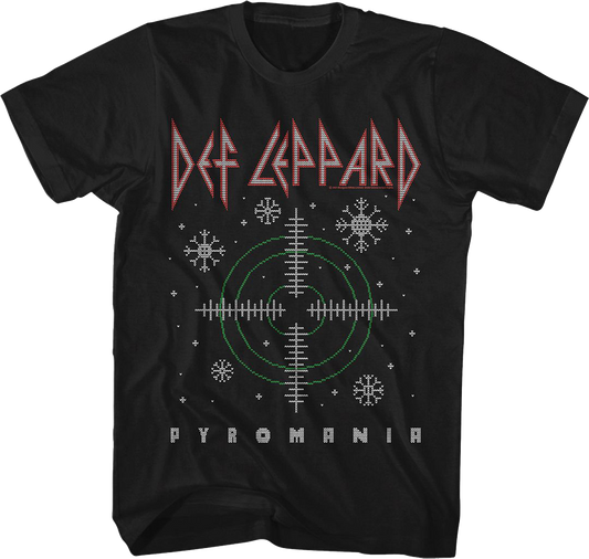 Pyromania Faux Ugly Christmas Sweater Def Leppard T-Shirt