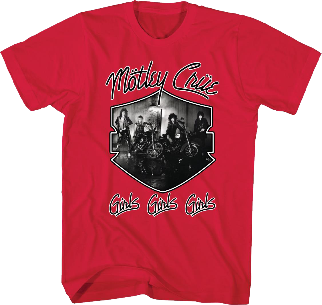 Red Girls Girls Girls Motley Crue T-Shirt