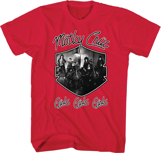 Red Girls Girls Girls Motley Crue T-Shirt