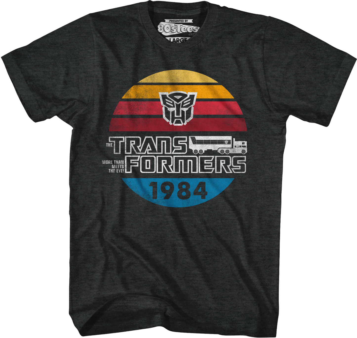 Retro 1984 Stripes Autobots Logo Transformers T-Shirt