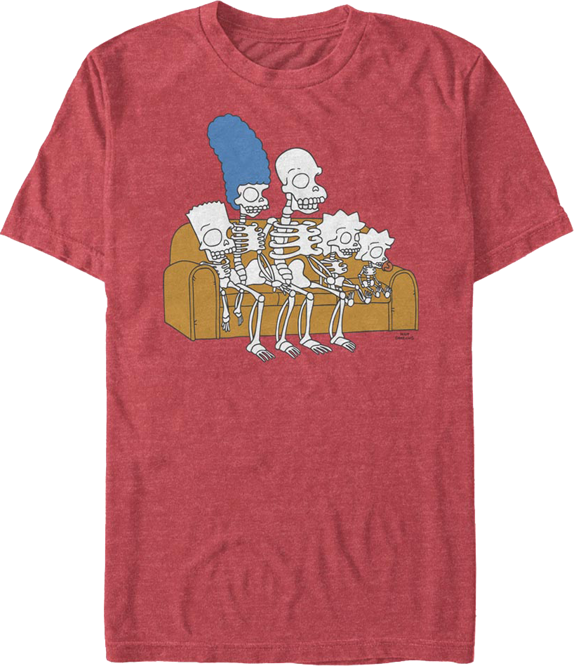 Retro Family Skeletons The Simpsons T-Shirt