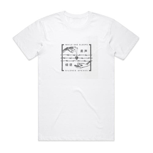 While She Sleeps Silence Speaks Album Cover T-Shirt White