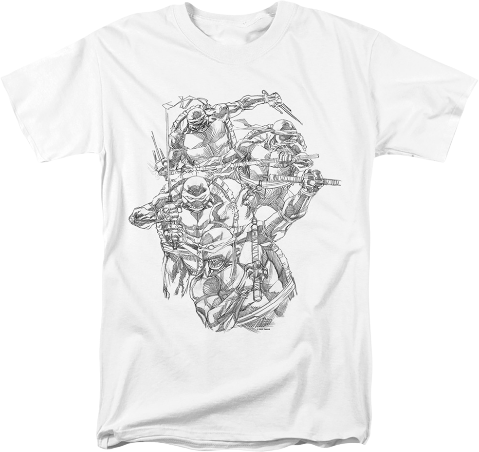 Sketches Teenage Mutant Ninja Turtles T-Shirt