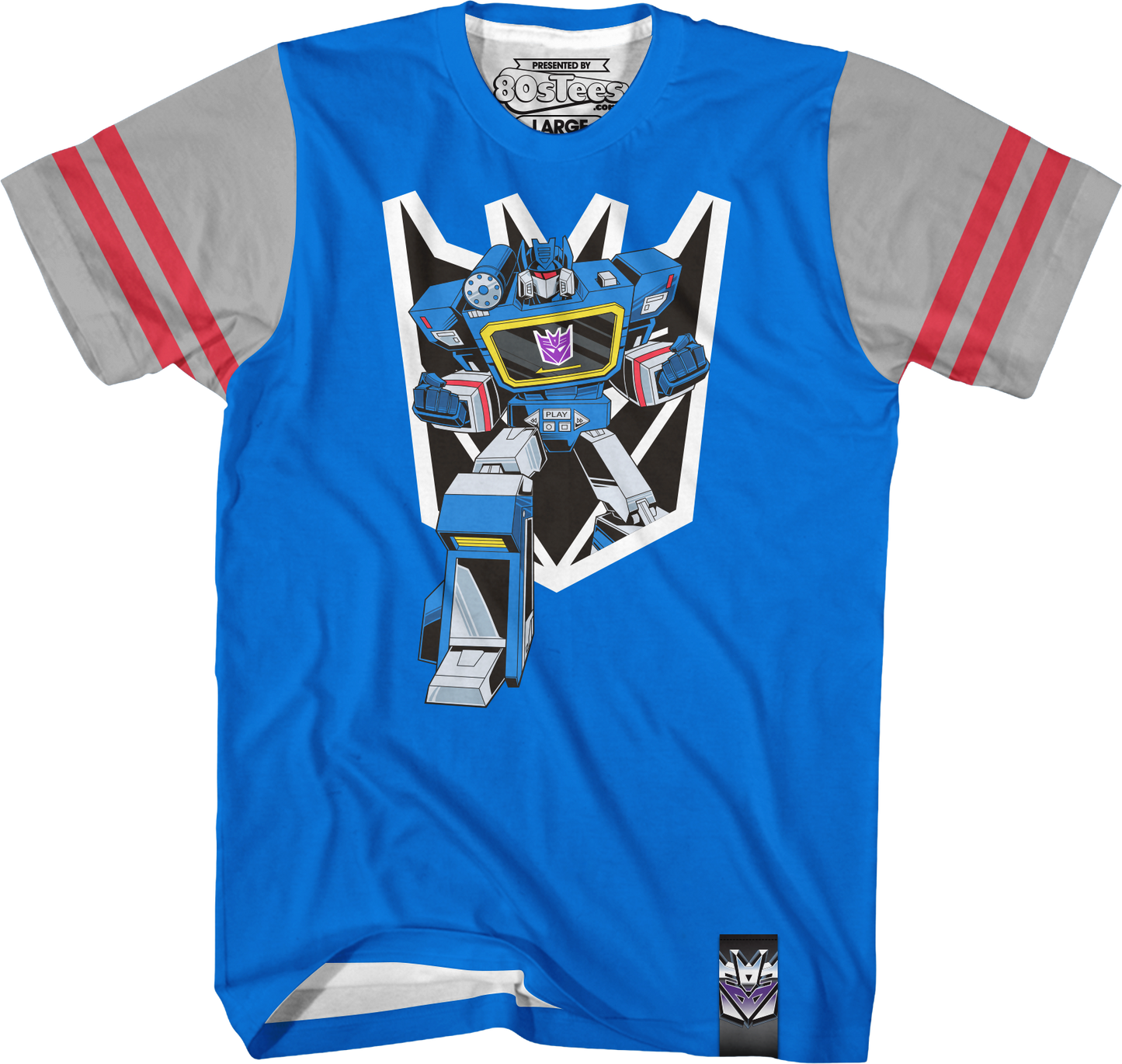 Soundwave Vintage Striped Sleeve Transformers T-Shirt