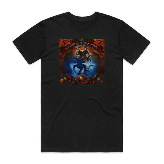 Crowned by Fire Space Music For Cave People T-Shirt Black