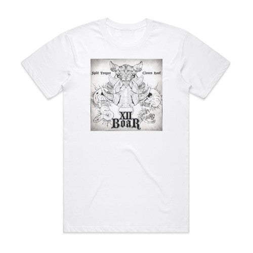 XII Boar Split Tongue Cloven Hoof Album Cover T-Shirt White