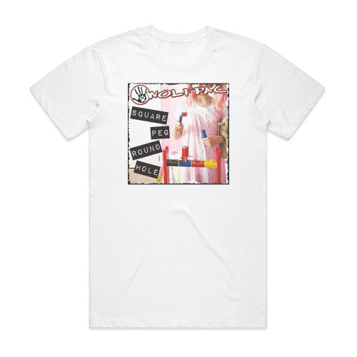 Wolfpac Square Peg Round Hole Album Cover T-Shirt White