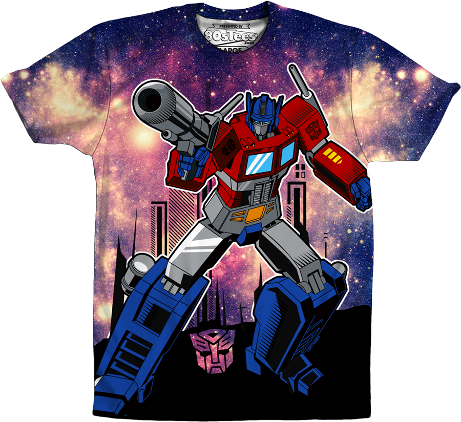 Sublimation Galaxy Optimus Prime Transformers Shirt