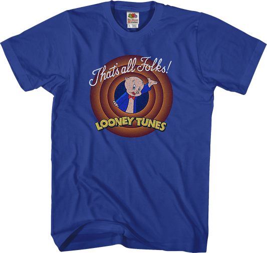 That's All Folks Porky Pig Looney Tunes T-Shirt