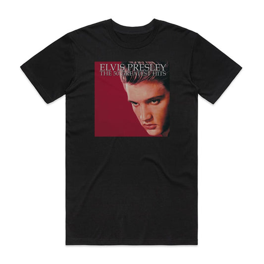 Elvis Presley The 50 Greatest Hits T-Shirt Black