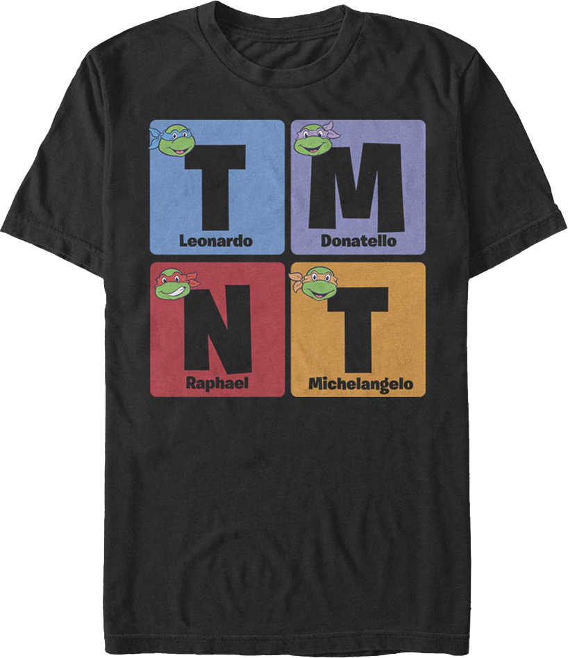 TMNT Names Teenage Mutant Ninja Turtles T-Shirt