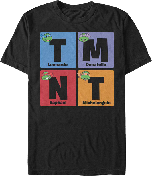 TMNT Names Teenage Mutant Ninja Turtles T-Shirt