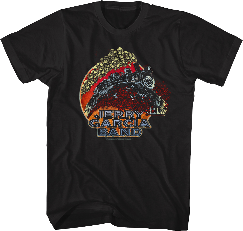 Train And Skulls Jerry Garcia Band T-Shirt