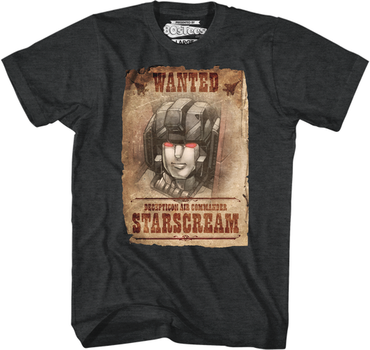 Wanted Poster Starscream Transformers T-Shirt