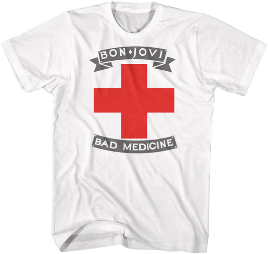 White Bad Medicine Bon Jovi T-Shirt