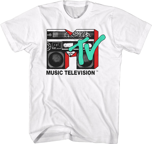 White Boombox Logo MTV Shirt