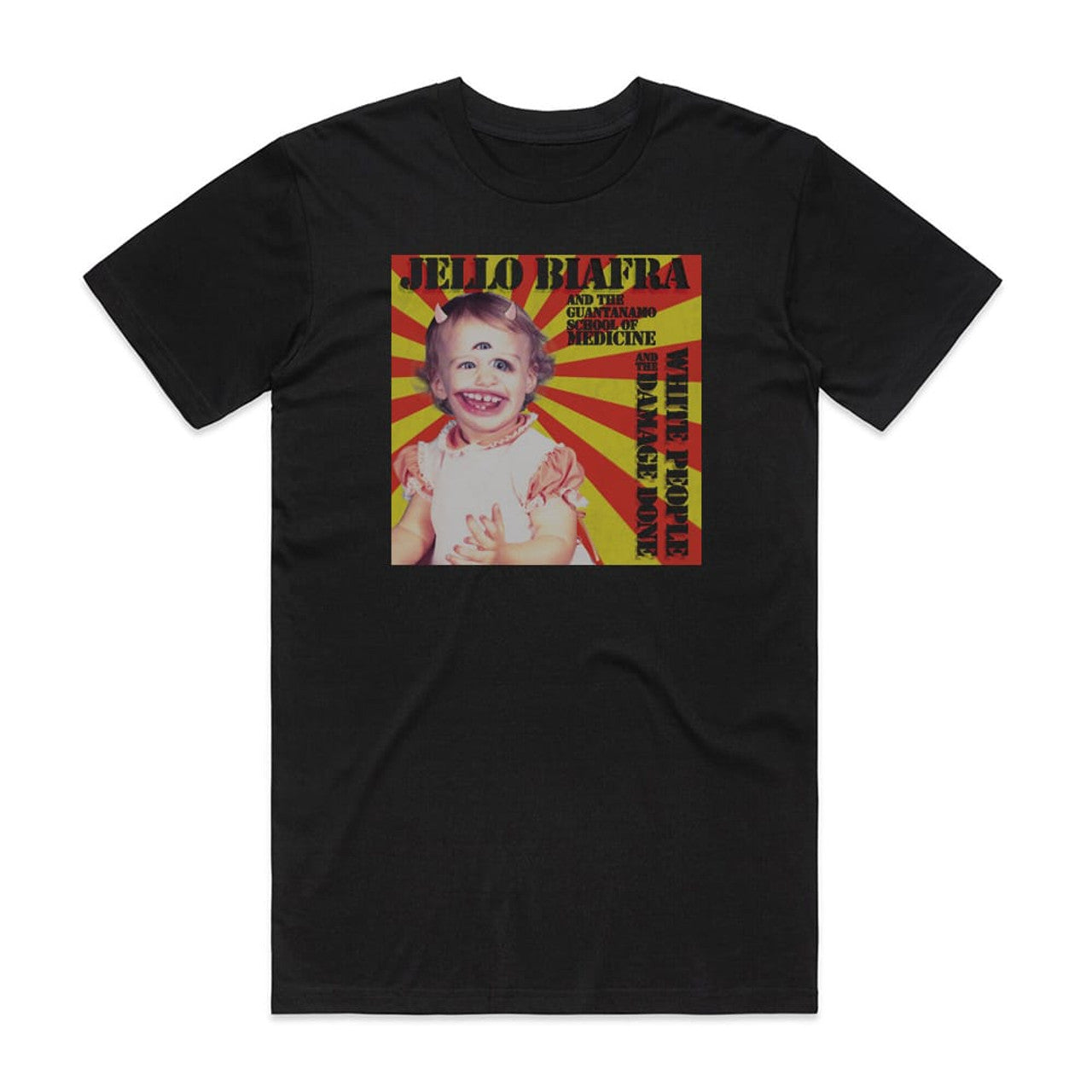 Jello Biafra and The Guantanamo School of Medicine White People And The Damage Done T-Shirt Black