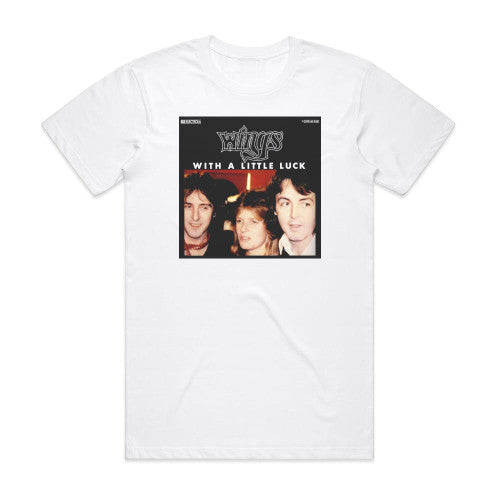 Wings With A Little Luck Album Cover T-Shirt White