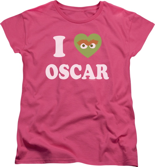 Womens I Love Oscar Sesame Street Shirt