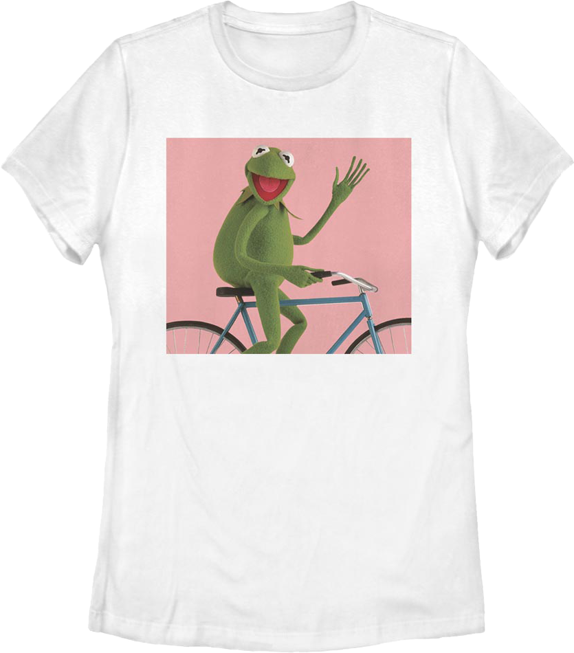 Womens Kermit The Frog Bicycle Muppets Shirt