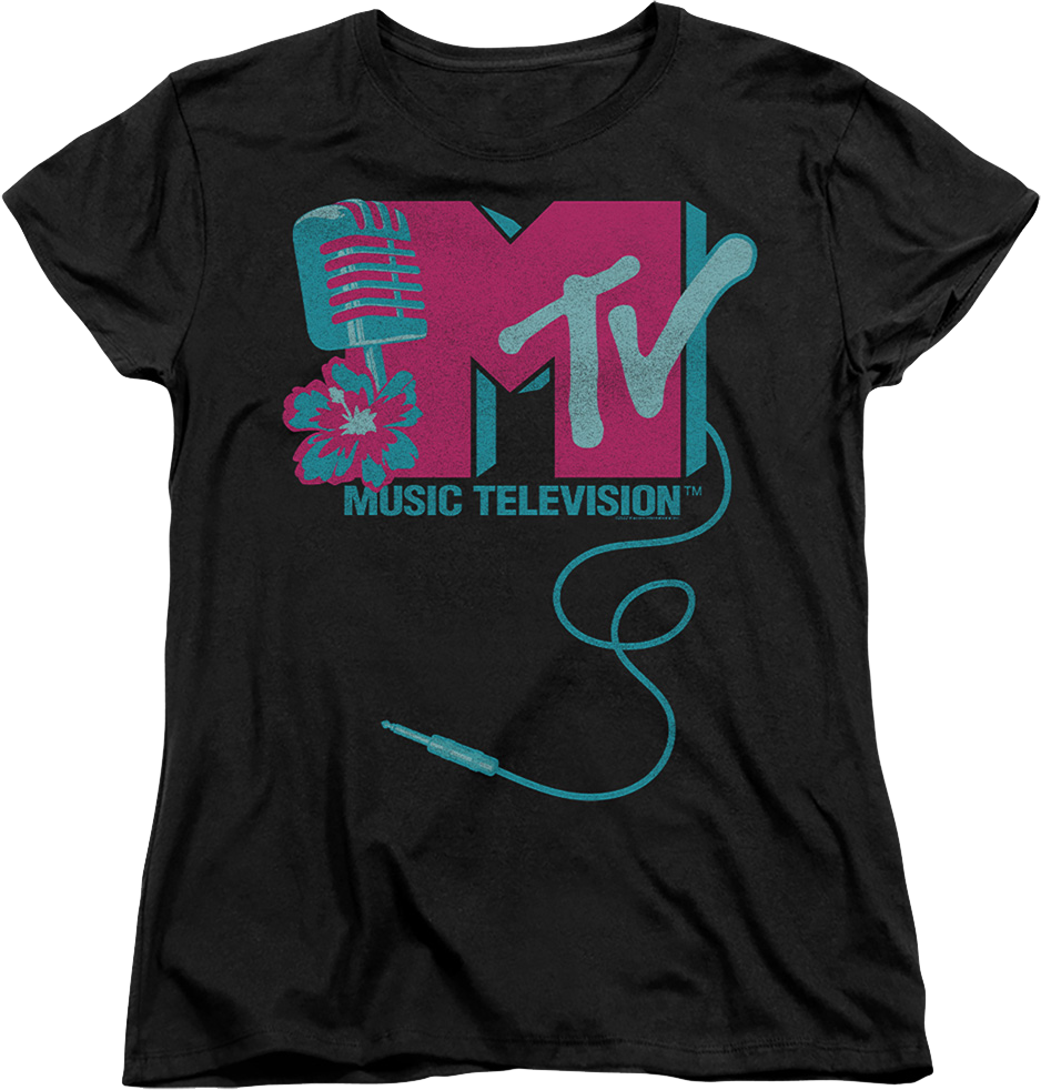 Womens Microphone Logo MTV Shirt