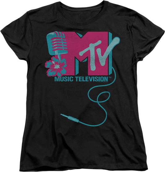 Womens Microphone Logo MTV Shirt