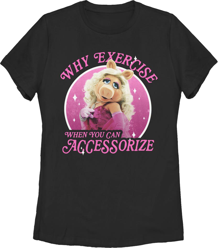 Womens Miss Piggy Why Exercise Muppets Shirt