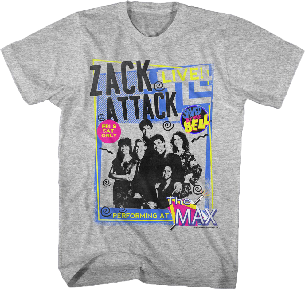 Zack Attack Live Saved By The Bell T-Shirt