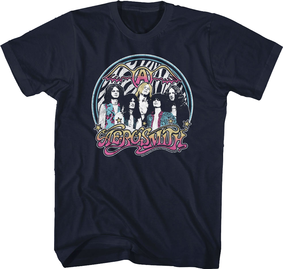 Zebra Print Group Photo Aerosmith T-Shirt