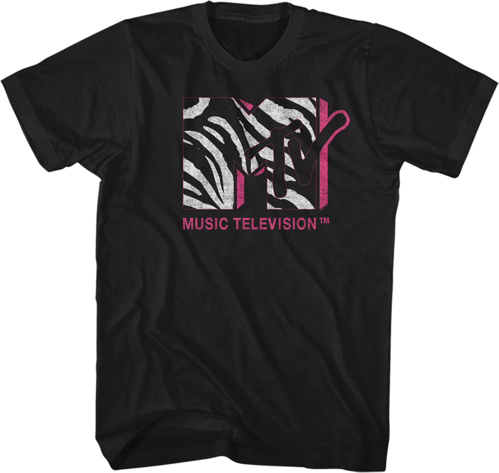 Zebra Print Logo MTV Shirt