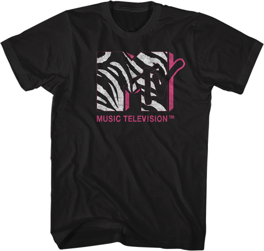 Zebra Print Logo MTV Shirt